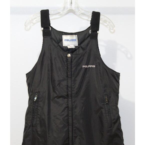 Vintage 90s Polaris Black Snowmobile Bib Overall Snow Pants Women’s L - Picture 2 of 9